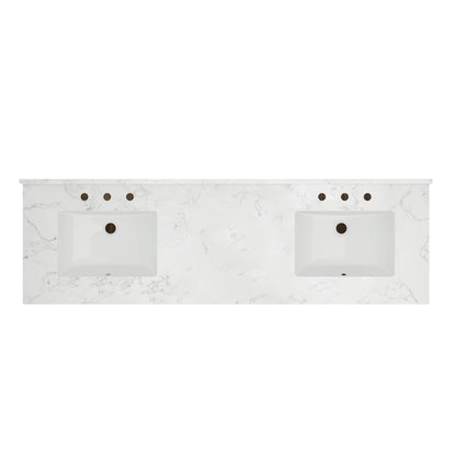DeerValley DV-1BV0158NW Double Sink Vanity, Natural Oak Soft-Close Drawers & Doors, 72-in Pre-assembled