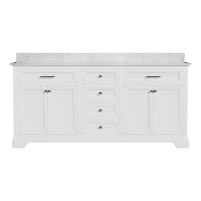 72" Rectangular Bathroom Vanity, with Ceramic Sink Top Set-up