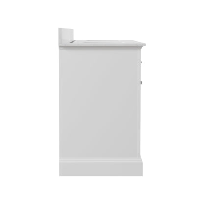 72" Rectangular Bathroom Vanity, with Ceramic Sink Top Set-up