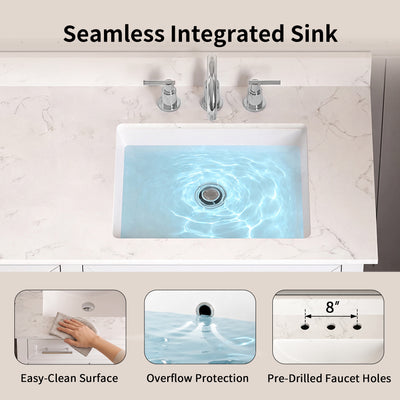 DeerValley DV-1BV0158W Bathroom Vanities 72-Inch Dual Sink Soft-Close Storage