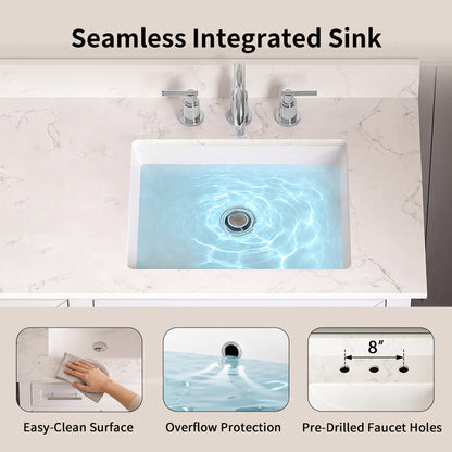 DeerValley DV-1BV0158W Bathroom Vanities 72-Inch Dual Sink Soft-Close Storage