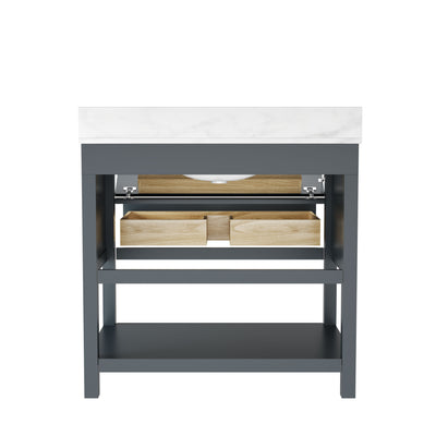 DeerValley Bath DV-1BV0452GN/BU 36" Fully Assembled Single Bathroom Vanity with Artificial Marble Top, Green&Blue