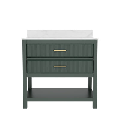 DeerValley Bath DV-1BV0452GN/BU 36" Fully Assembled Single Bathroom Vanity with Artificial Marble Top, Green&Blue