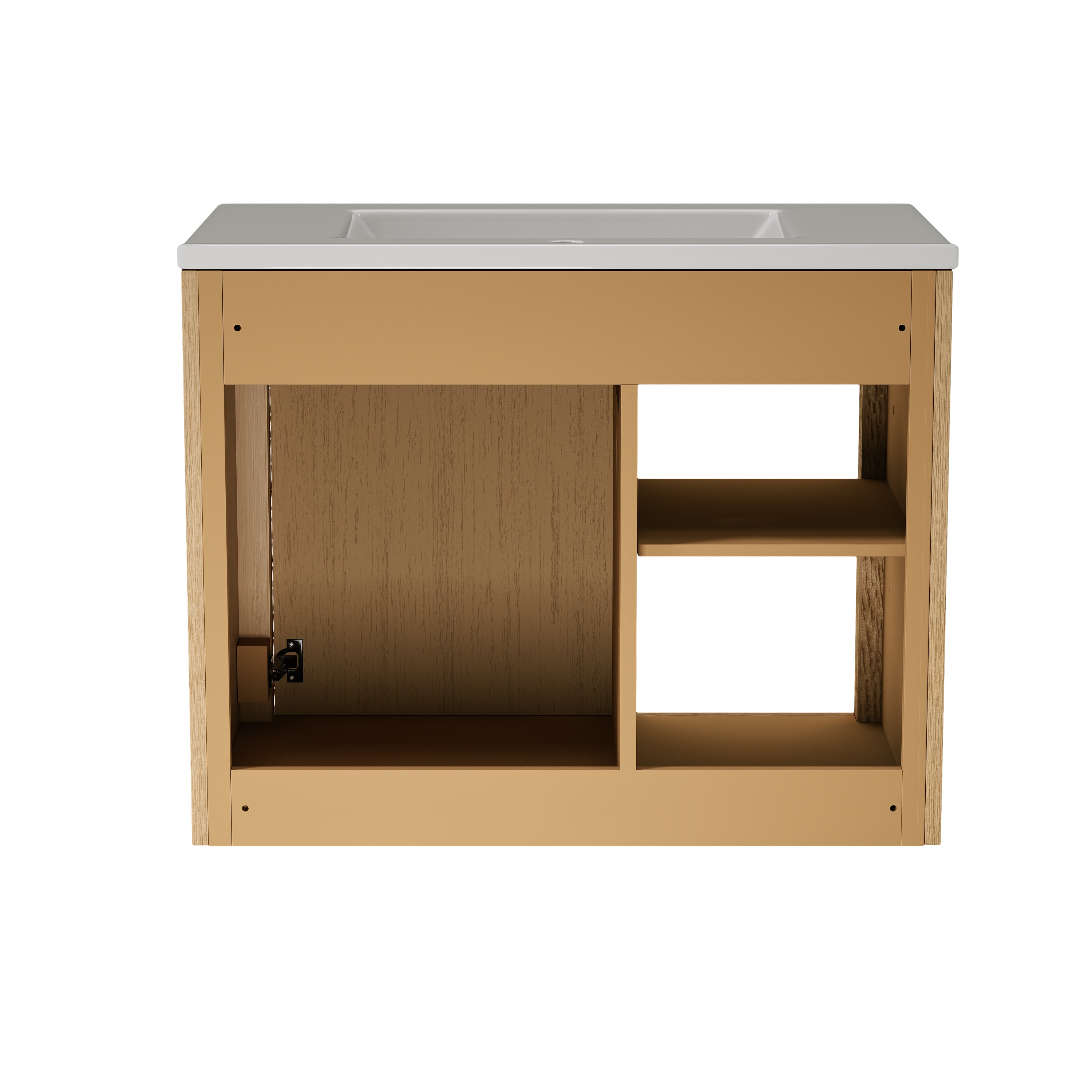 Deervalve DV-1BV0558NW Modern Wall-Mounted Single Bathroom Vanity with Ceramic Top