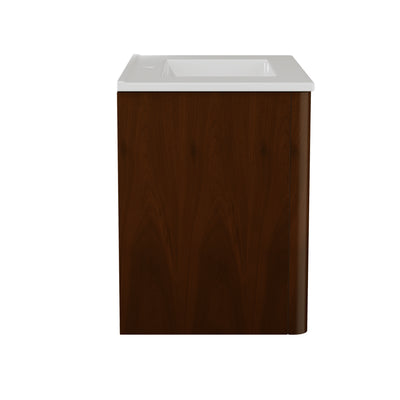 Deervalve DV-1BV0558NW Modern Wall-Mounted Single Bathroom Vanity with Ceramic Top
