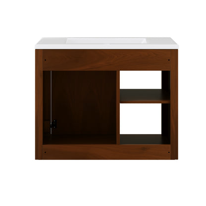 Deervalve DV-1BV0558NW Modern Wall-Mounted Single Bathroom Vanity with Ceramic Top