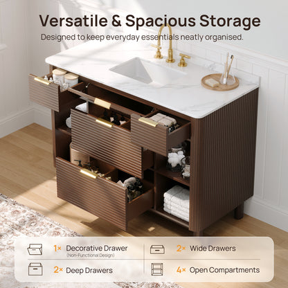 DeerValley DV-1BV0596OAK 48" Bathroom Vanity with Sink, Pre-Assembled & Soft-Close