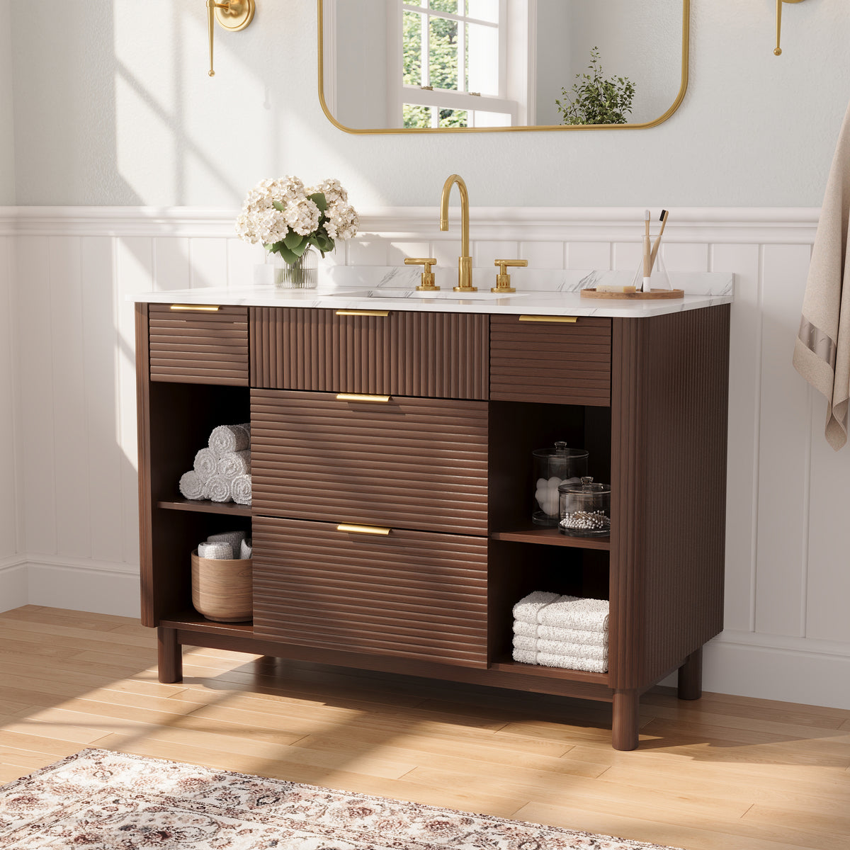 DeerValley DV-1BV0596OAK 48" Bathroom Vanity with Sink, Pre-Assembled & Soft-Close