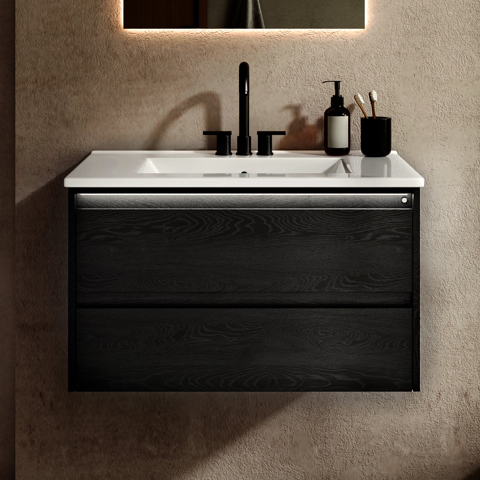 DeerValley DV-1BV0601B Shaker Bathroom Vanity, Integrated Sink & Space-Saving
