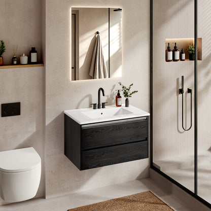 DeerValley DV-1BV0601B Shaker Bathroom Vanity, Integrated Sink & Space-Saving