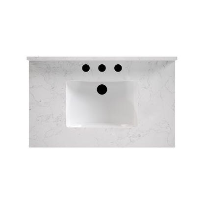 36" Rectangular Bathroom Vanity, with Ceramic Sink Top Set-up