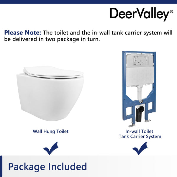 DeerValley DV-1C0087 Concealed In-Wall Toilet Tank(Fit With DV-1F0069/DV-1F0070)