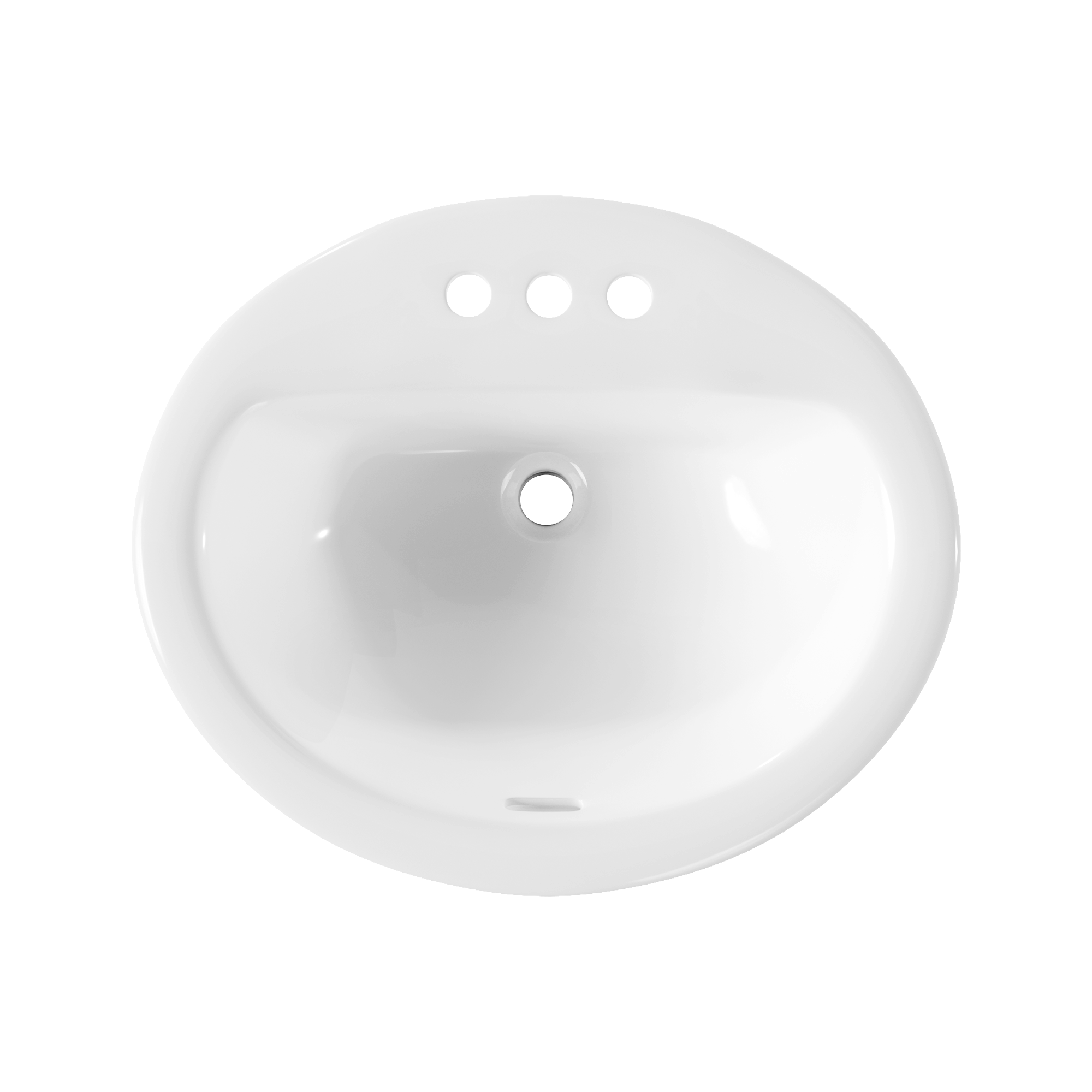 16.94" Round Drop-in Bathroom Sink, Overflow Hole