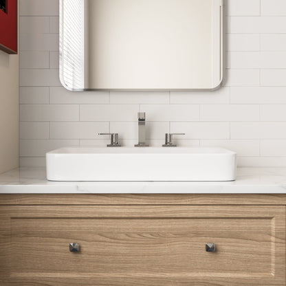 18.9" Rectangular Drop-in Bathroom Sink, Overflow Hole