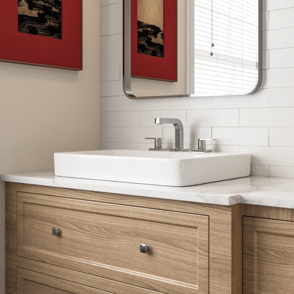 18.9" Rectangular Drop-in Bathroom Sink, Overflow Hole