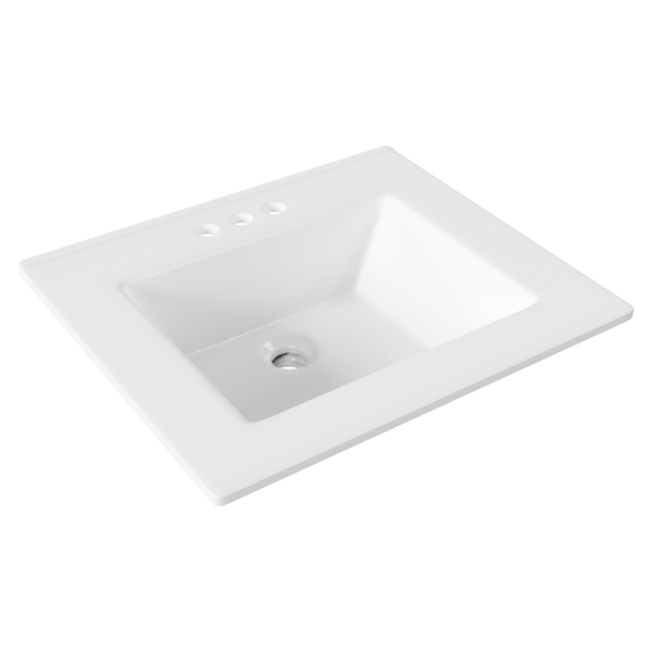 DV-1DS0123 18.12" Rectangular Drop-in Bathroom Sink, Overflow Hole