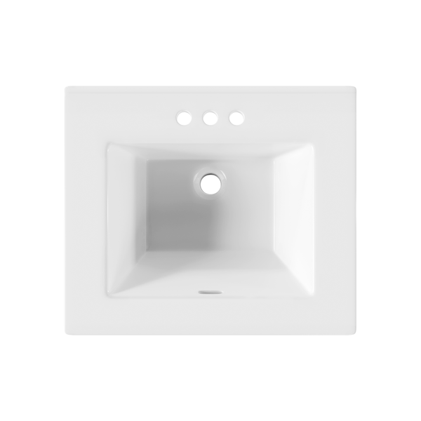 DV-1DS0123 18.12" Rectangular Drop-in Bathroom Sink, Overflow Hole