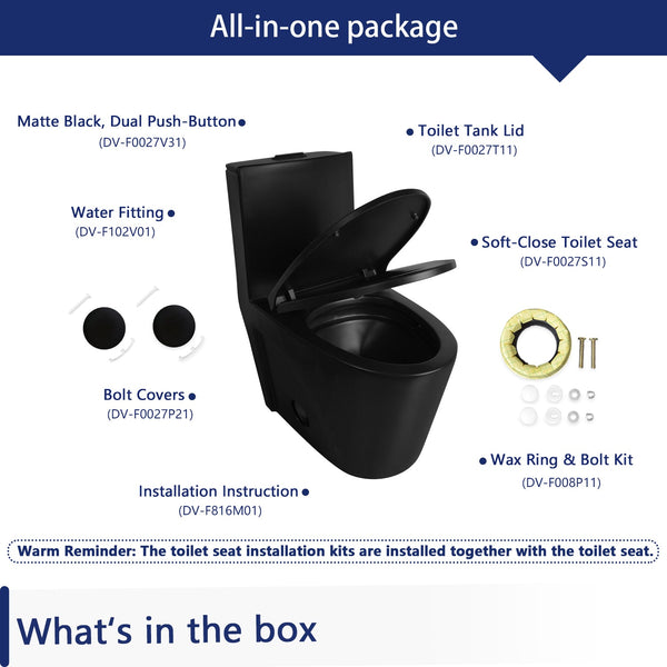DeerValley DV-1F0027 Ace 1.6 GPF Dual-Flush Elongated One-Piece Toilet (Seat Included)