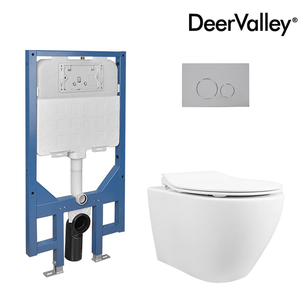 DeerValley DV-1F0069 Liberty 1.59 GPF Elongated Wall Mounted Wall Hung Toilets (Seat Included)