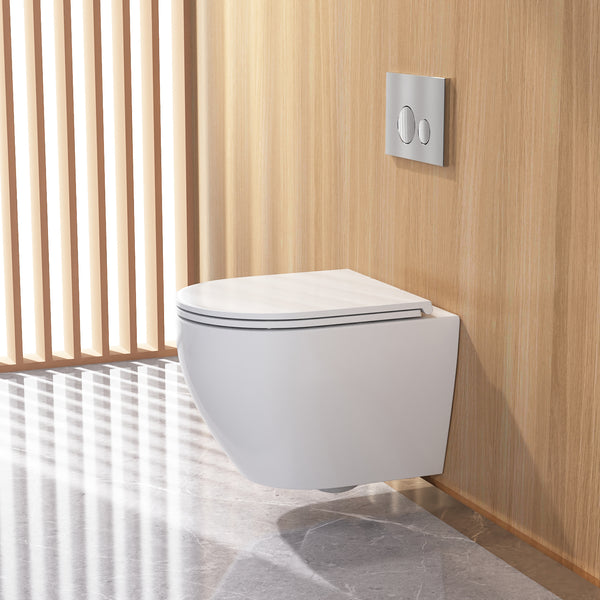 LIBERTY Wall-Hung Elongated Toilet, 1.1/1.6GPF Siphon Flushing with Multiple Colors