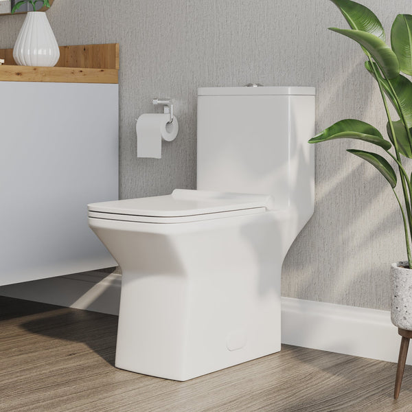 ACE One-Piece Square Toilet, 12" Rough-in Dual-Flush