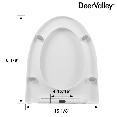 DeerValley DV-F0073S11 Quite-Close Easy to Install Plastic Polypropylene Toilet Seat (Fit with DV-1F0073)