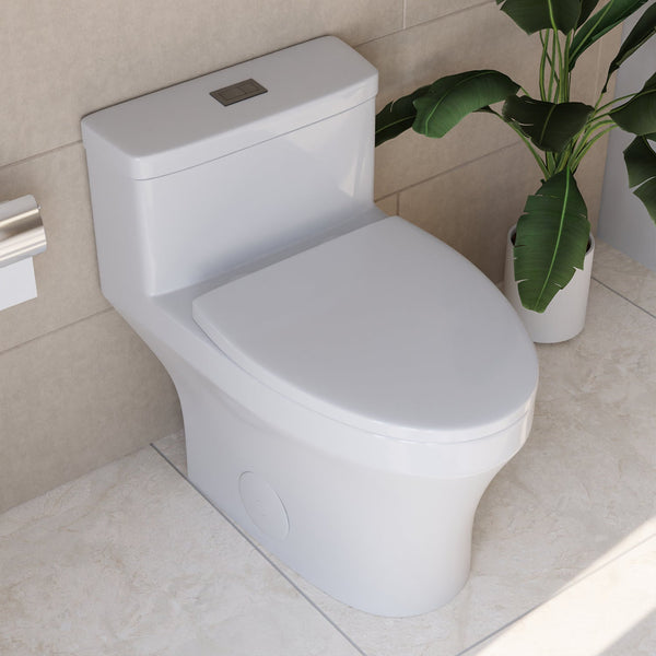 DeerValley DV-1F0075 Prism Dual-Flush Elongated Comfortable Seat Height One-Piece Toilet (Seat Included)
