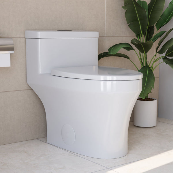 DeerValley DV-1F0075 Prism Dual-Flush Elongated Comfortable Seat Height One-Piece Toilet (Seat Included)