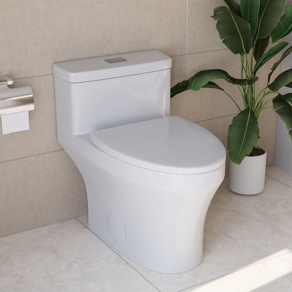 DeerValley DV-1F0075 Prism Dual-Flush Elongated Comfortable Seat Height One-Piece Toilet (Seat Included)