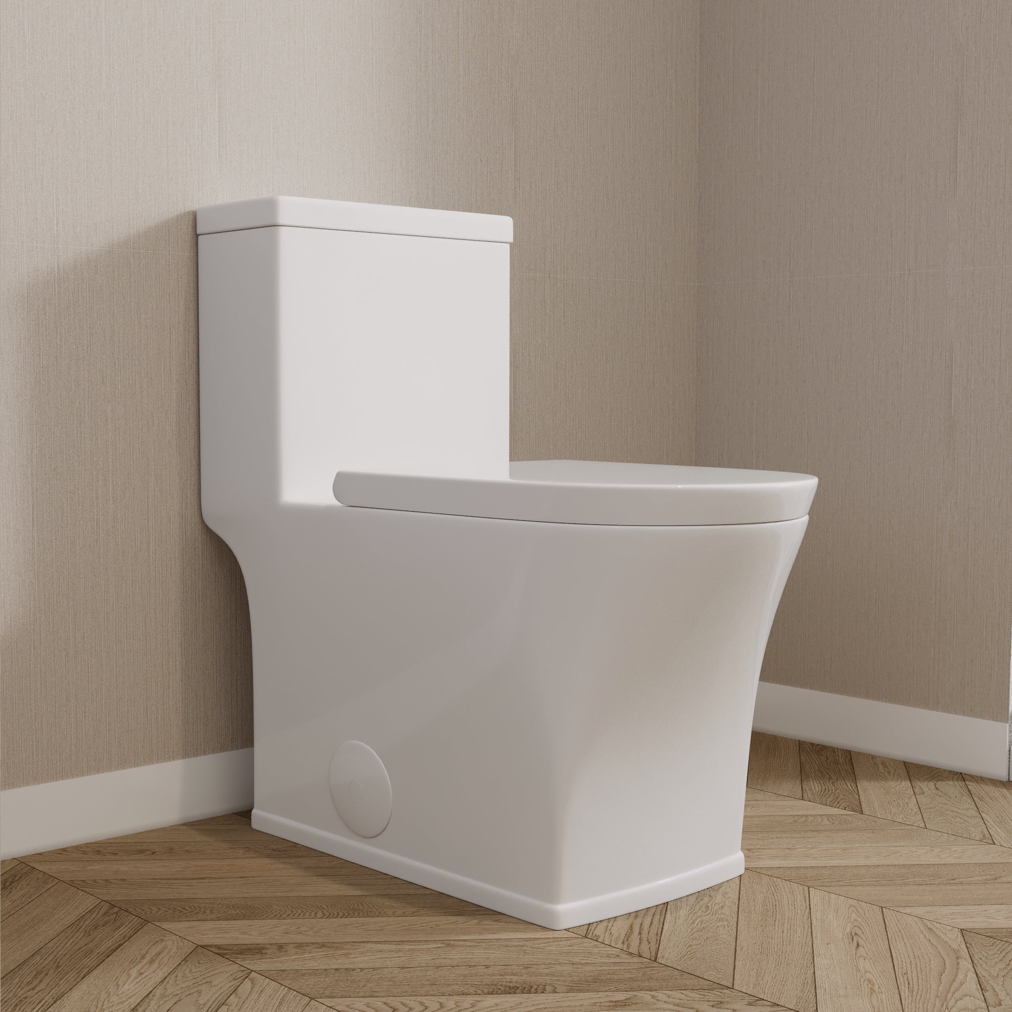 One-Piece Elongated Toilet, Dual-Flush Glazed Surface with Multiple Types