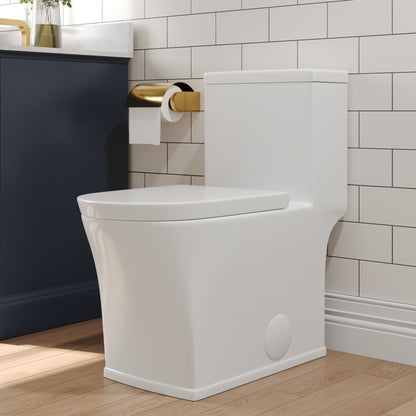 One-Piece Elongated Toilet, Dual-Flush Glazed Surface with Multiple Types