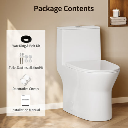 DeerValley DV-1F0250 One-Piece Toilet Soft-Close Seat Skirted Design Dual Flush