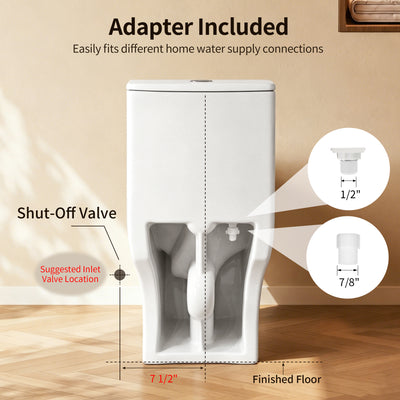 DeerValley DV-1F0250 One-Piece Toilet Soft-Close Seat Skirted Design Dual Flush