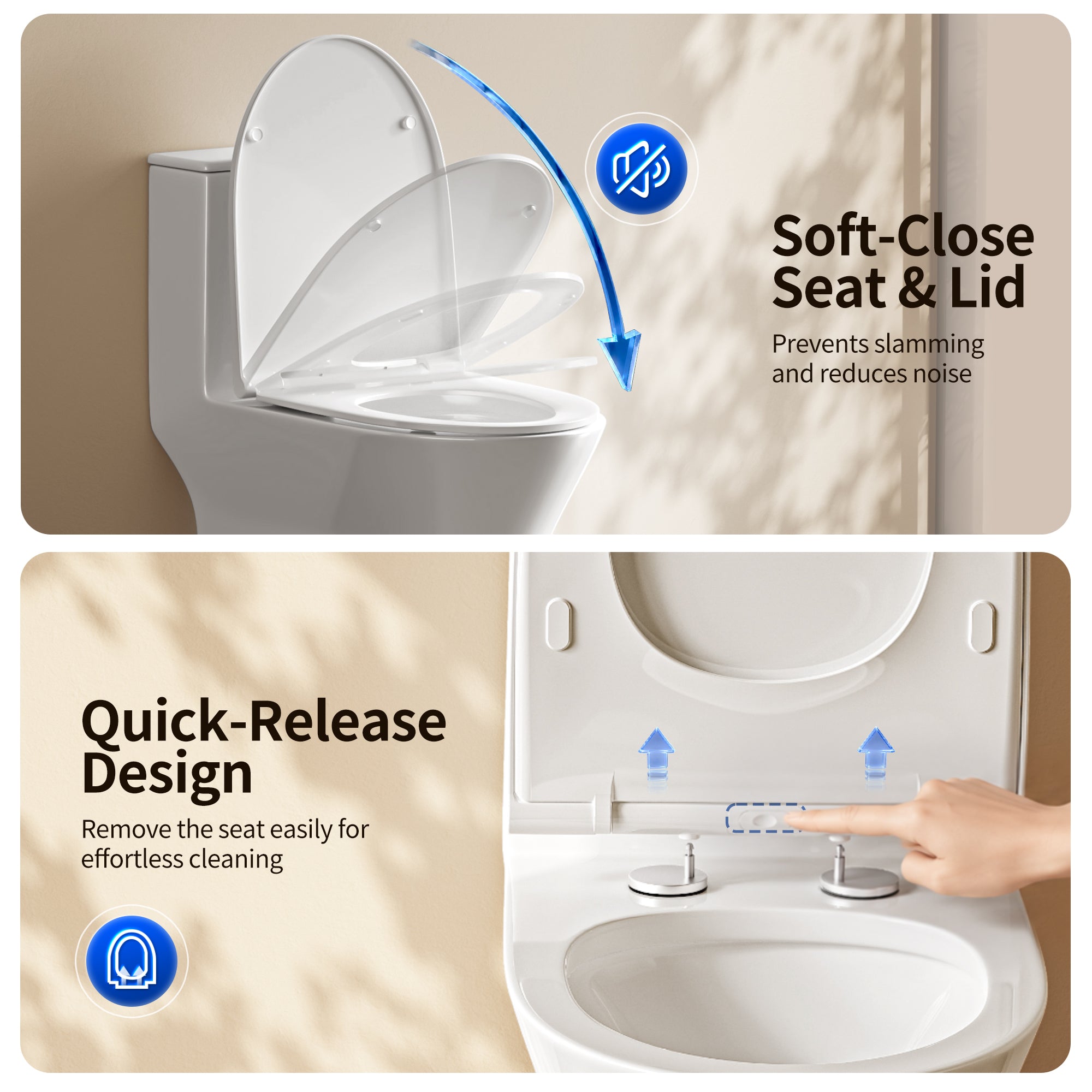 DeerValley DV-1F0250 One-Piece Toilet Soft-Close Seat Skirted Design Dual Flush