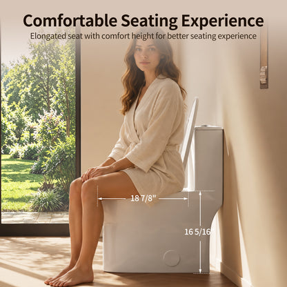 DeerValley DV-1F0250 One-Piece Toilet Soft-Close Seat Skirted Design Dual Flush