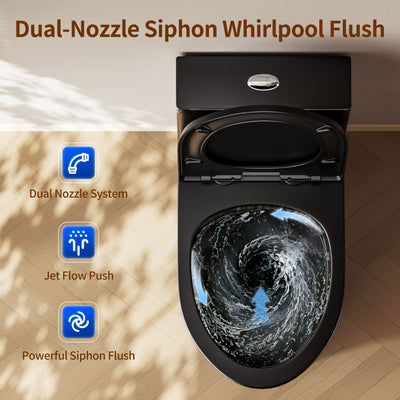 DeerValley DV-1F0250 One-Piece Toilet Soft-Close Seat Skirted Design Dual Flush