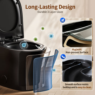 DeerValley DV-1F0250 One-Piece Toilet Soft-Close Seat Skirted Design Dual Flush