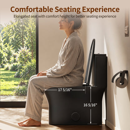 DeerValley DV-1F0250 One-Piece Toilet Soft-Close Seat Skirted Design Dual Flush