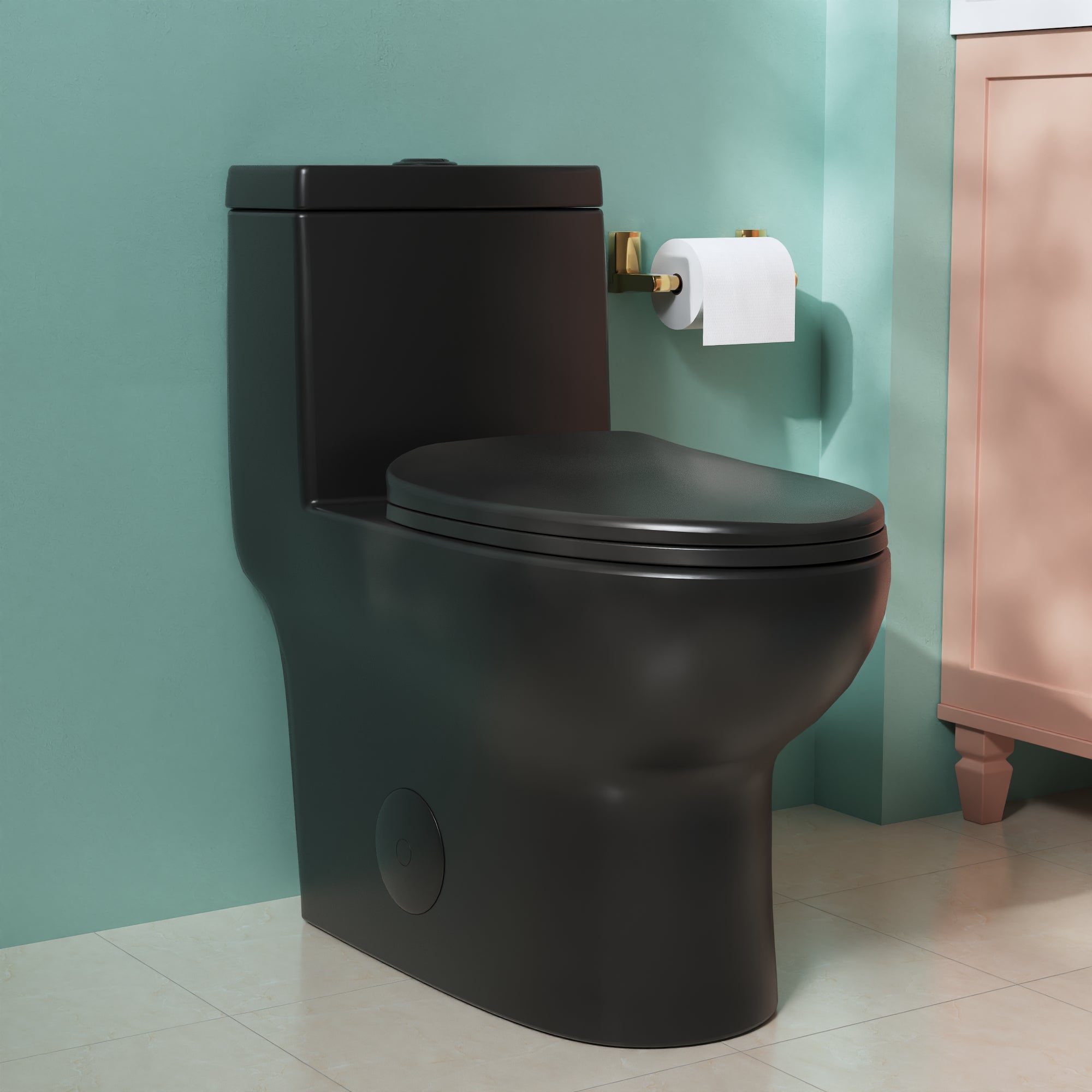 DeerValley Dv-1f026 Ally Dual Flush Elongated One-Piece Standard-Size Toilet (Seat Included)