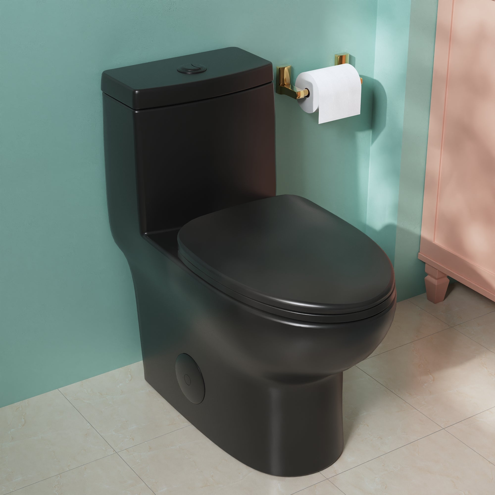 DeerValley Dv-1f026 Ally Dual Flush Elongated One-Piece Standard-Size Toilet (Seat Included)