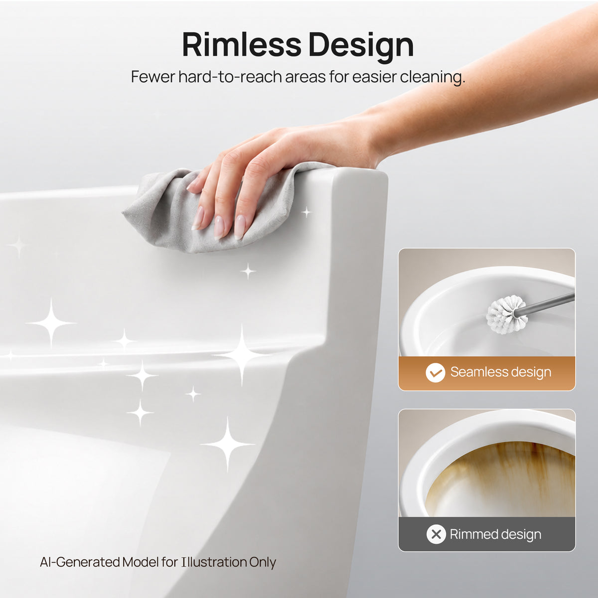 DeerValley DV-1F0369 Compact One-Piece Toilet for Small Bathrooms, Rimless Bowl Modern Elongated Toilet with Powerful Dual Flush, Soft-Close Seat, 12" Rough-In, High-Efficiency, Space-Saving & Quiet White Design, DV-1F0369