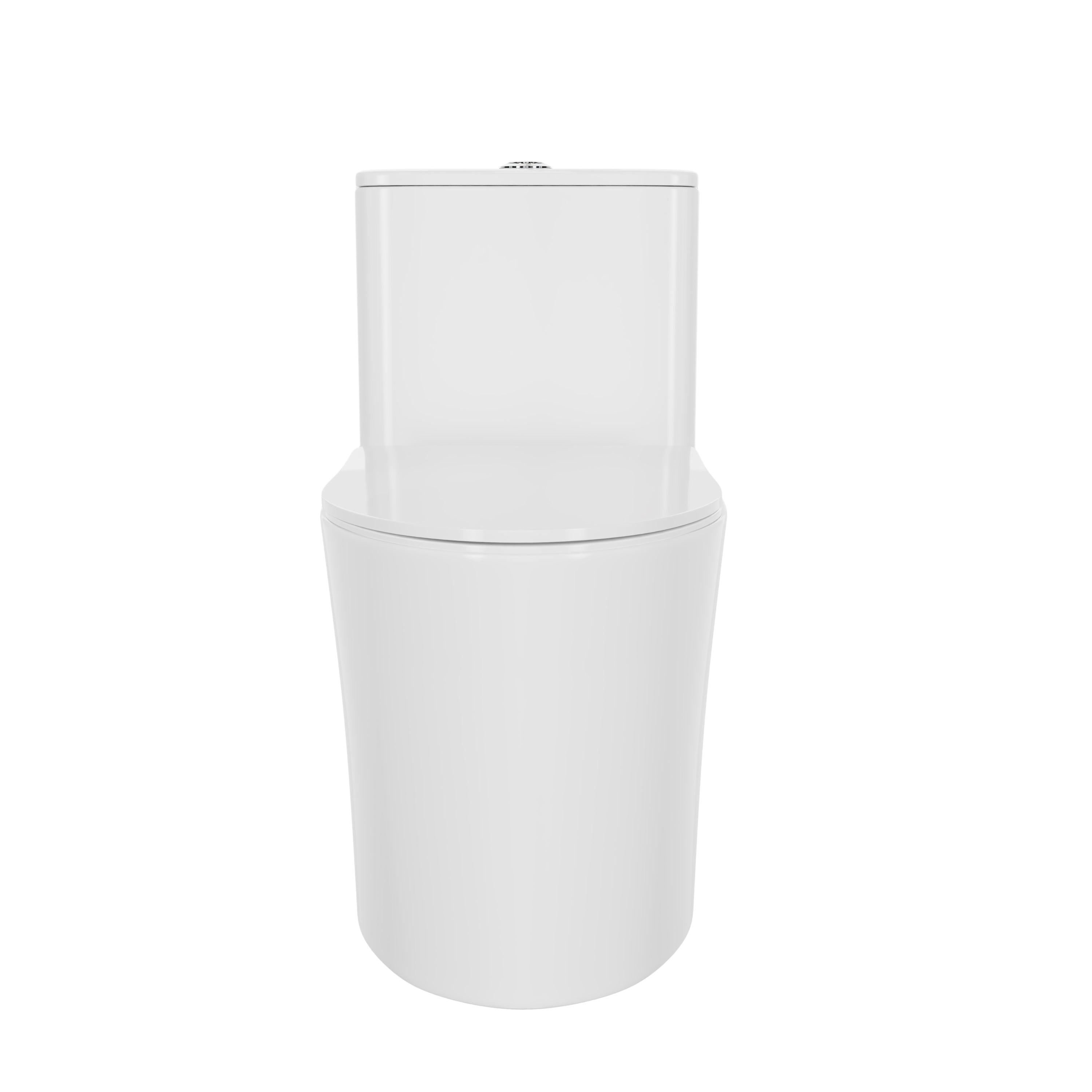 DeerValley Elongated One-Piece Toilet, 1.1/1.6 GPF Dual Flush, White Modern Skirted Toilet with Soft-Close Seat (Seat Included)