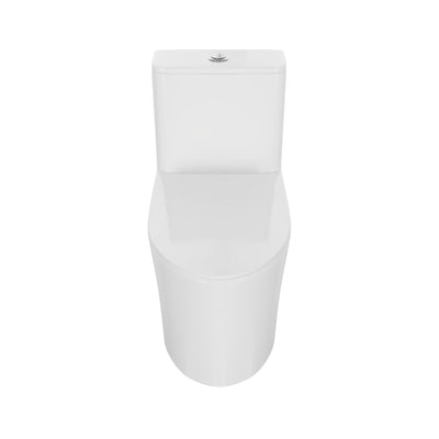 DeerValley DV-1F0385 Elongated One-Piece Toilet, 1.1/1.6?GPF Dual Flush, White Modern Skirted Toilet with Soft-Close Seat (Seat Included)