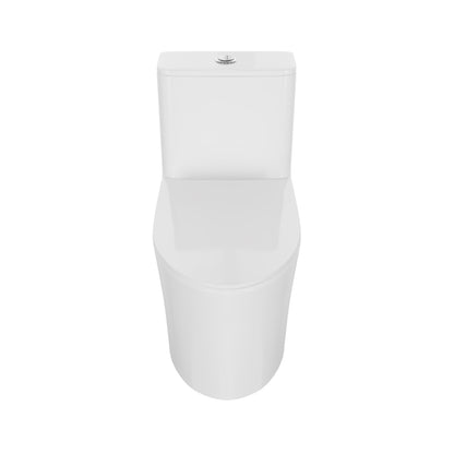 DeerValley Elongated One-Piece Toilet, 1.1/1.6 GPF Dual Flush, White Modern Skirted Toilet with Soft-Close Seat (Seat Included)