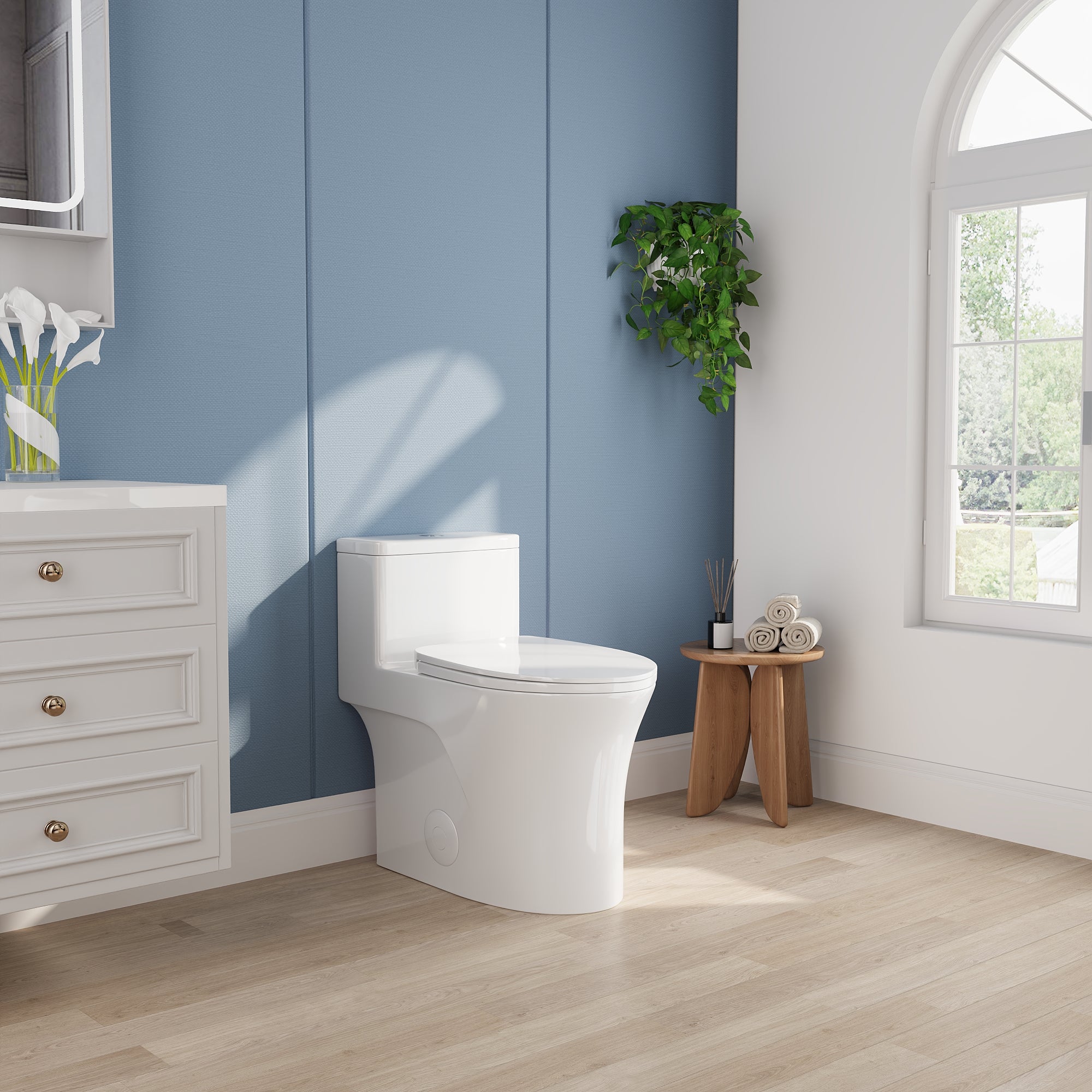DeerValley One Piece Elongated Toilet, 1/1.28 GPF Dual Flush