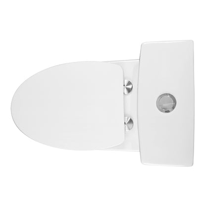 DeerValley One Piece Elongated Toilet, 1/1.28 GPF Dual Flush Rimless Bowl White Toilet with ADA Comfort Seat Height (Seat Included),DV-1F0437