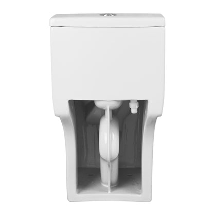 DeerValley One Piece Elongated Toilet, 1/1.28 GPF Dual Flush Rimless Bowl White Toilet with ADA Comfort Seat Height (Seat Included),DV-1F0437