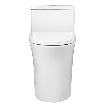 DeerValley One Piece Elongated Toilet, 1/1.28 GPF Dual Flush Rimless Bowl White Toilet with ADA Comfort Seat Height (Seat Included),DV-1F0437