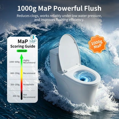DeerValley DV-1F0437 One Piece Elongated Toilet – Dual Flush & Rimless, ADA Height, Seat Included