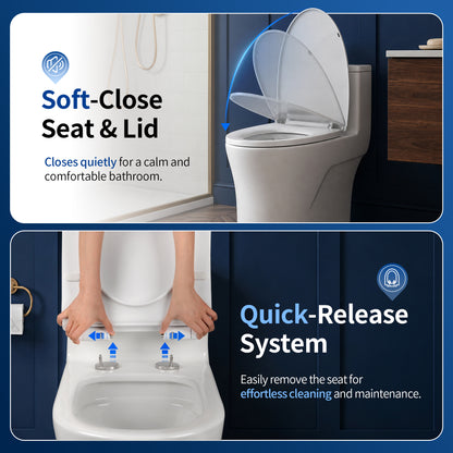 DeerValley DV-1F0437 One Piece Elongated Toilet – Dual Flush & Rimless, ADA Height, Seat Included